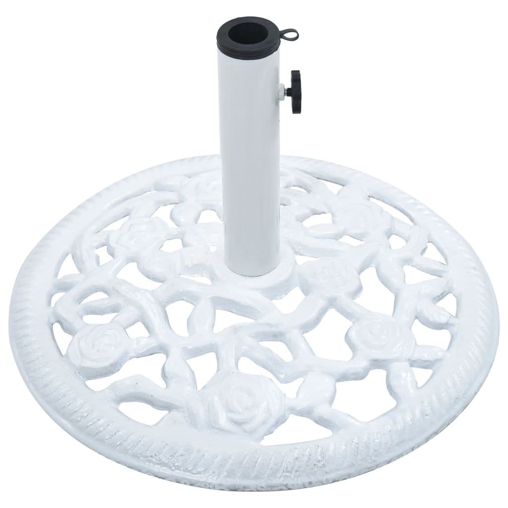 vidaXL Umbrella Base White 26.5 lbs 18.9" Cast Iron