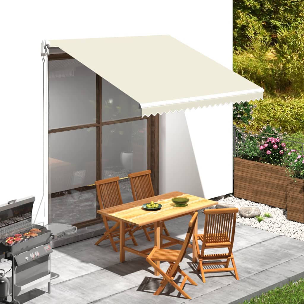 vidaXL Awning Top Sunshade Canvas Cream 118.1"x98.4"