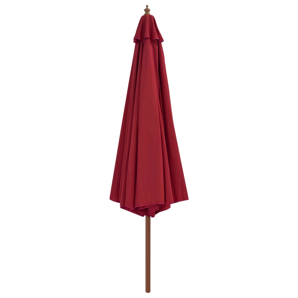 vidaXL Outdoor Parasol with Wooden Pole 137.8" Burgundy