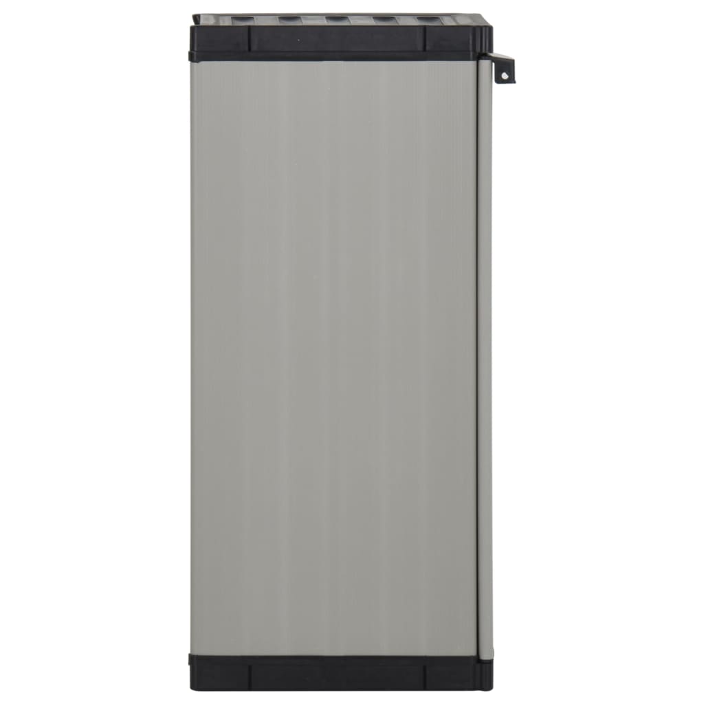vidaXL Garden Storage Cabinet with 1 Shelf Gray and Black 13.8"x15.7"x33.5"