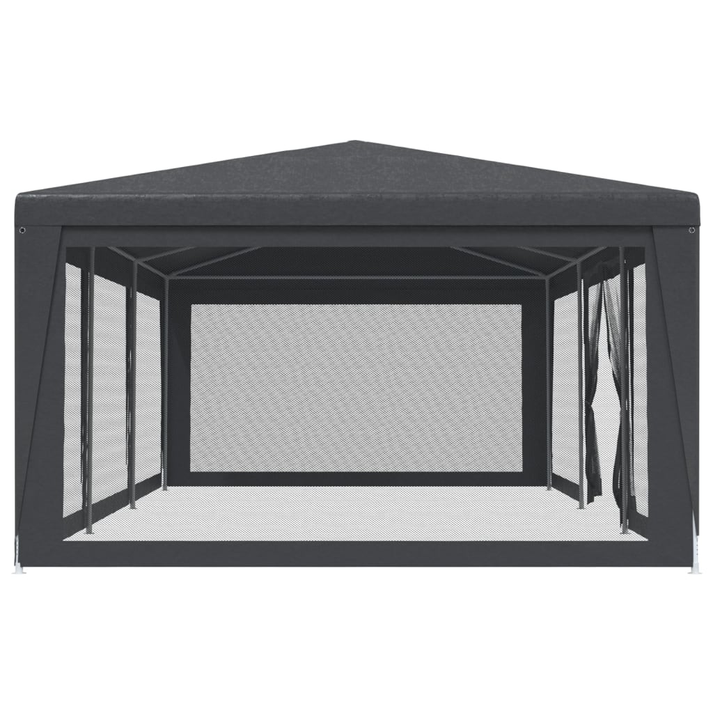 vidaXL Party Tent with 8 Mesh Sidewalls Anthracite 29.5'x13.1' HDPE