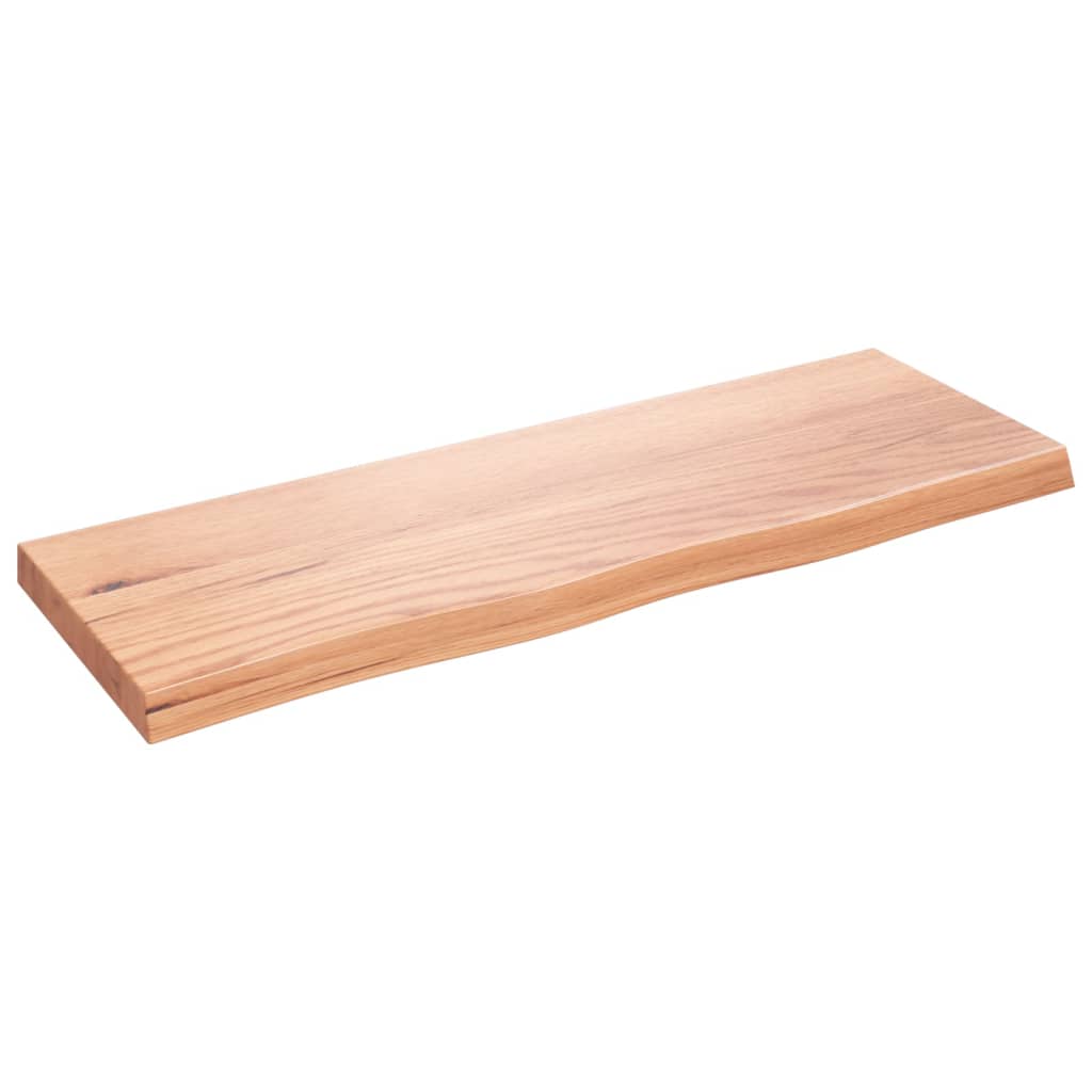 vidaXL Wall Shelf Light Brown 31.5"x11.8"x(0.8"-1.6") Treated Solid Wood Oak