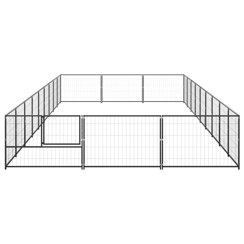 vidaXL Dog Kennel Black 290.6 ft² Steel