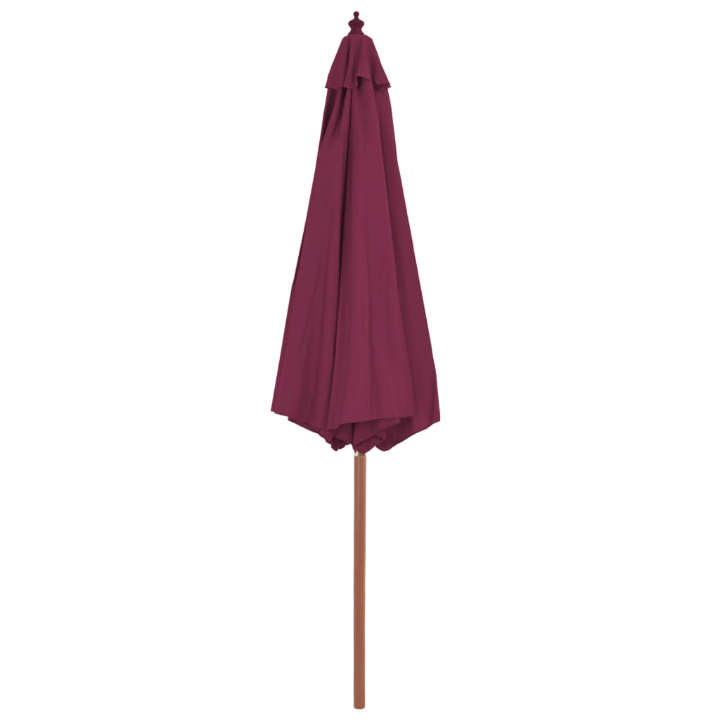 vidaXL Garden Parasol with Wooden Pole 118.2" Bordeaux Red