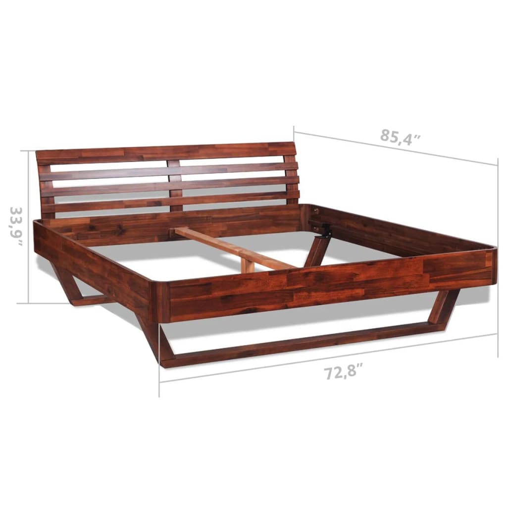 vidaXL Bed Frame without Mattress Solid Acacia Wood 70.9"x78.7"