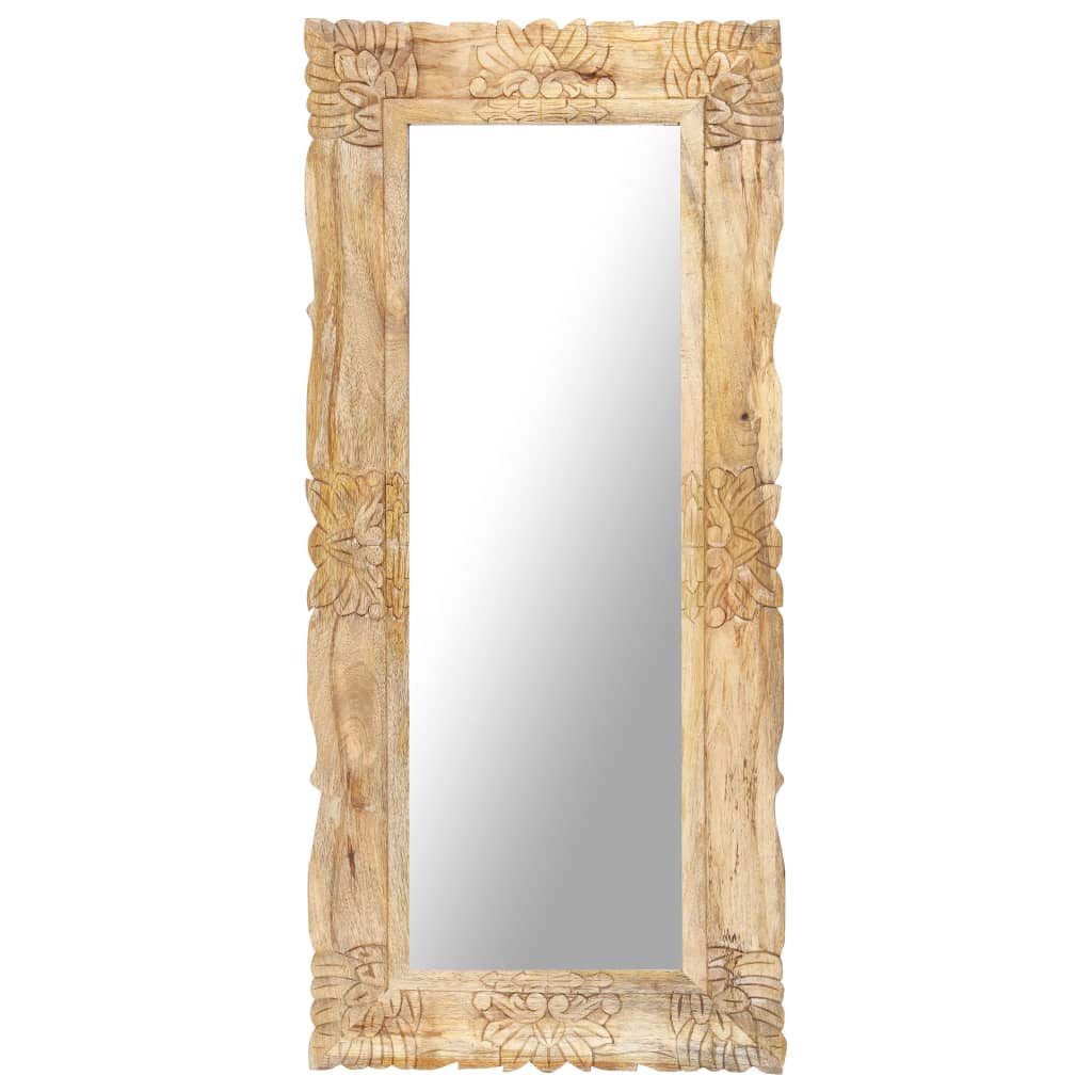 vidaXL Mirror 43.3"x19.7" Solid Mango Wood