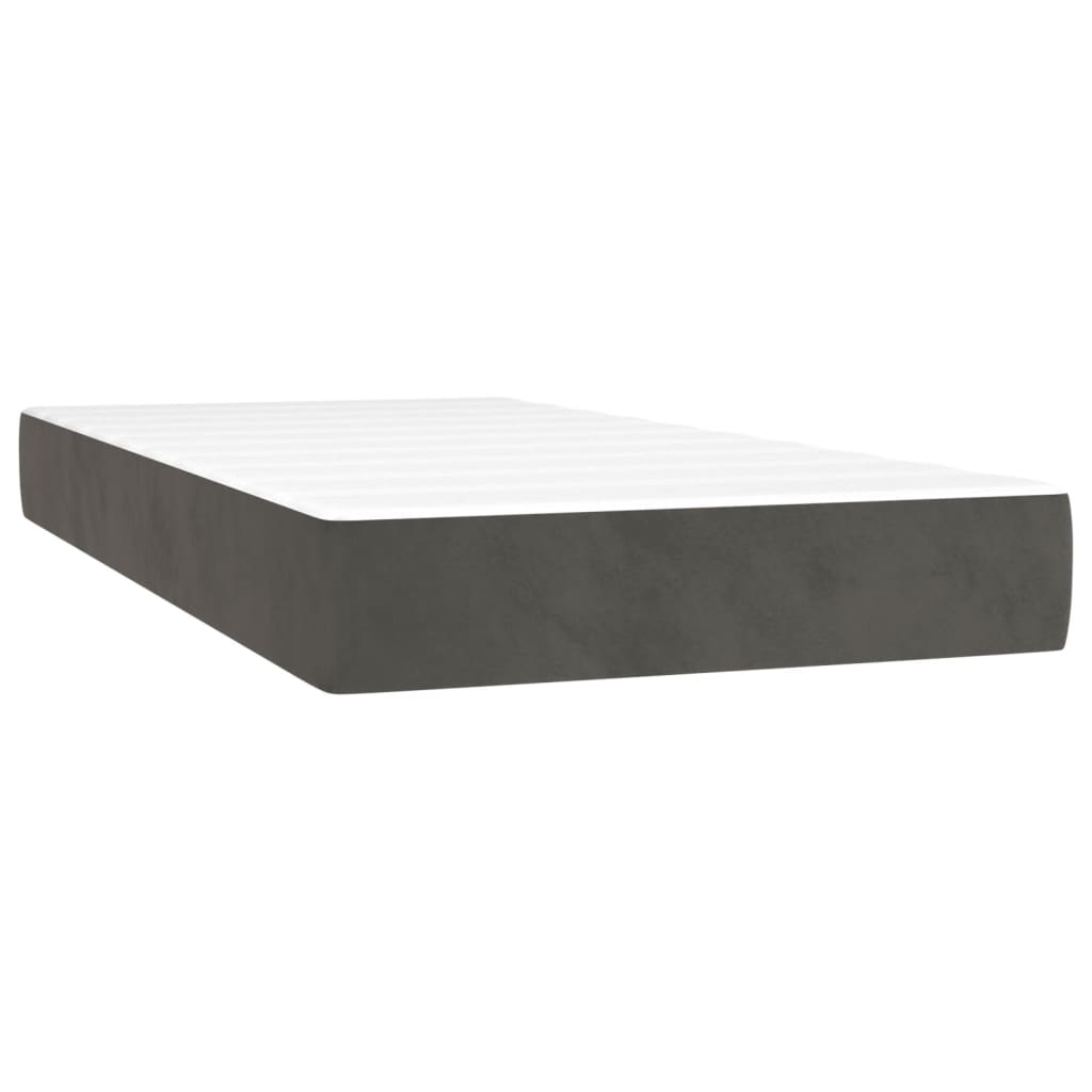 vidaXL Pocket Spring Bed Mattress Dark Gray 39.4"x79.9"x7.9" Twin XL Velvet