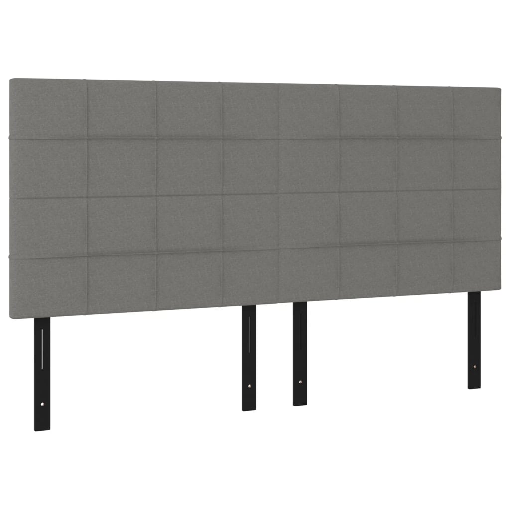 vidaXL LED Headboard Dark Gray 63"x2"x46.5"/50.4" Fabric