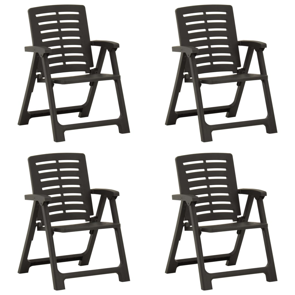 vidaXL Patio Chairs 4 pcs Plastic Anthracite