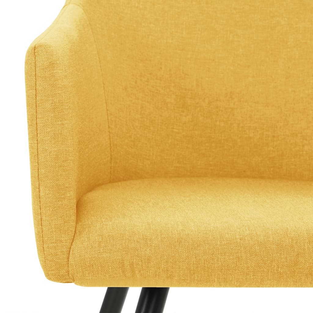 vidaXL Dining Chairs 2 pcs Yellow Fabric