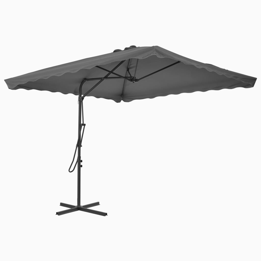 vidaXL Garden Parasol with Steel Pole 98.4"x98.4" Anthracite