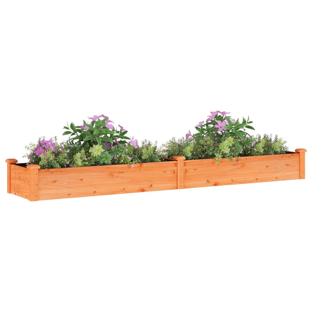 vidaXL Garden Raised Bed with Liner Brown 94.5"x17.7"x9.8" Solid Wood Fir