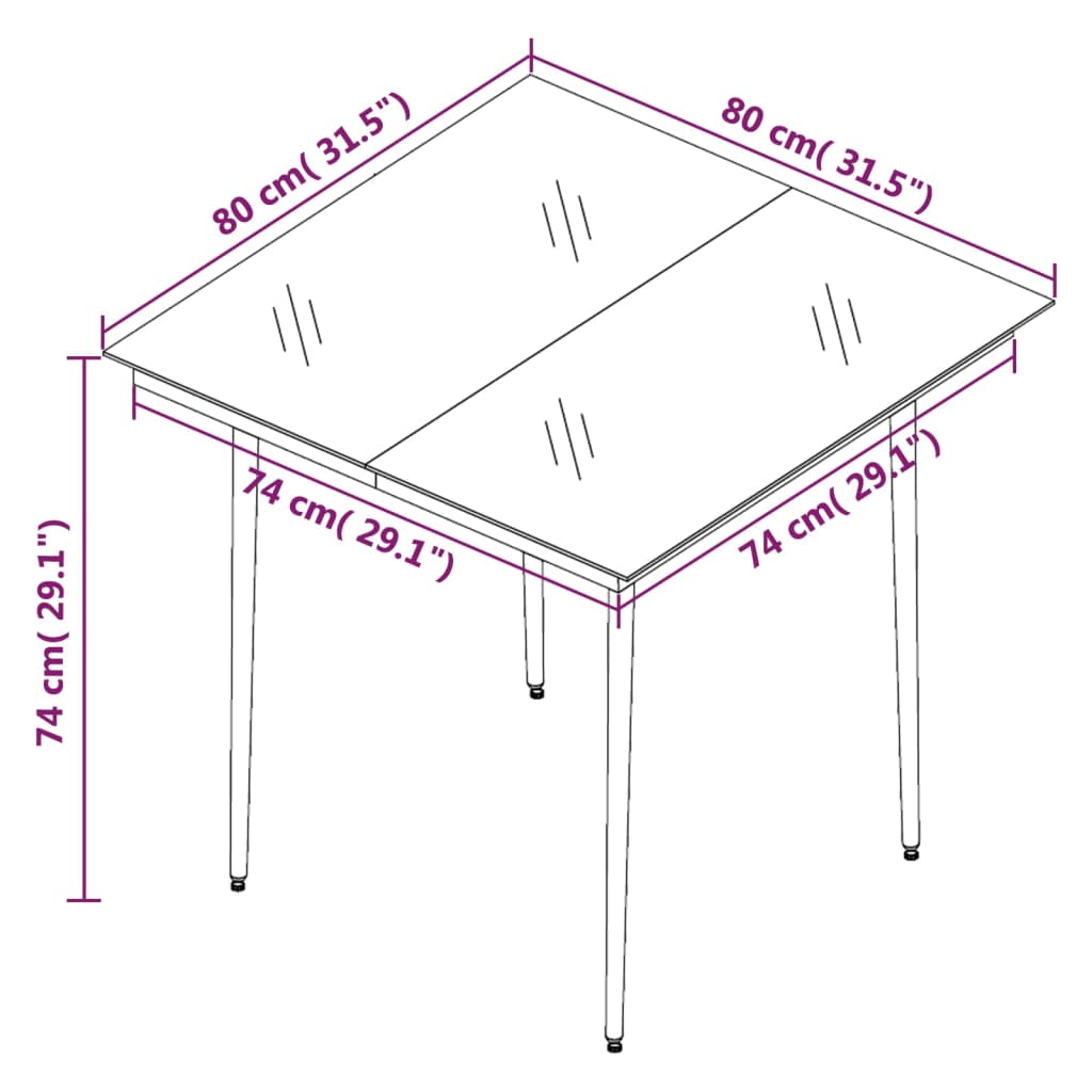 vidaXL 3 Piece Patio Dining Set Brown