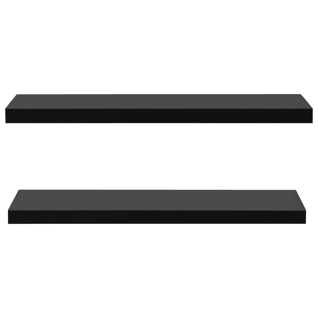 vidaXL Floating Wall Shelves 2 pcs Black 47.2"x7.9"x1.5"