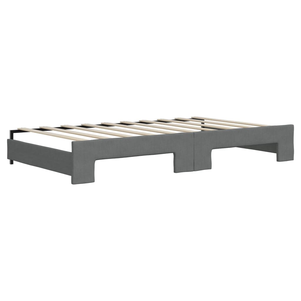 vidaXL Daybed with Trundle without Mattress Dark Gray 39.4"x74.8"