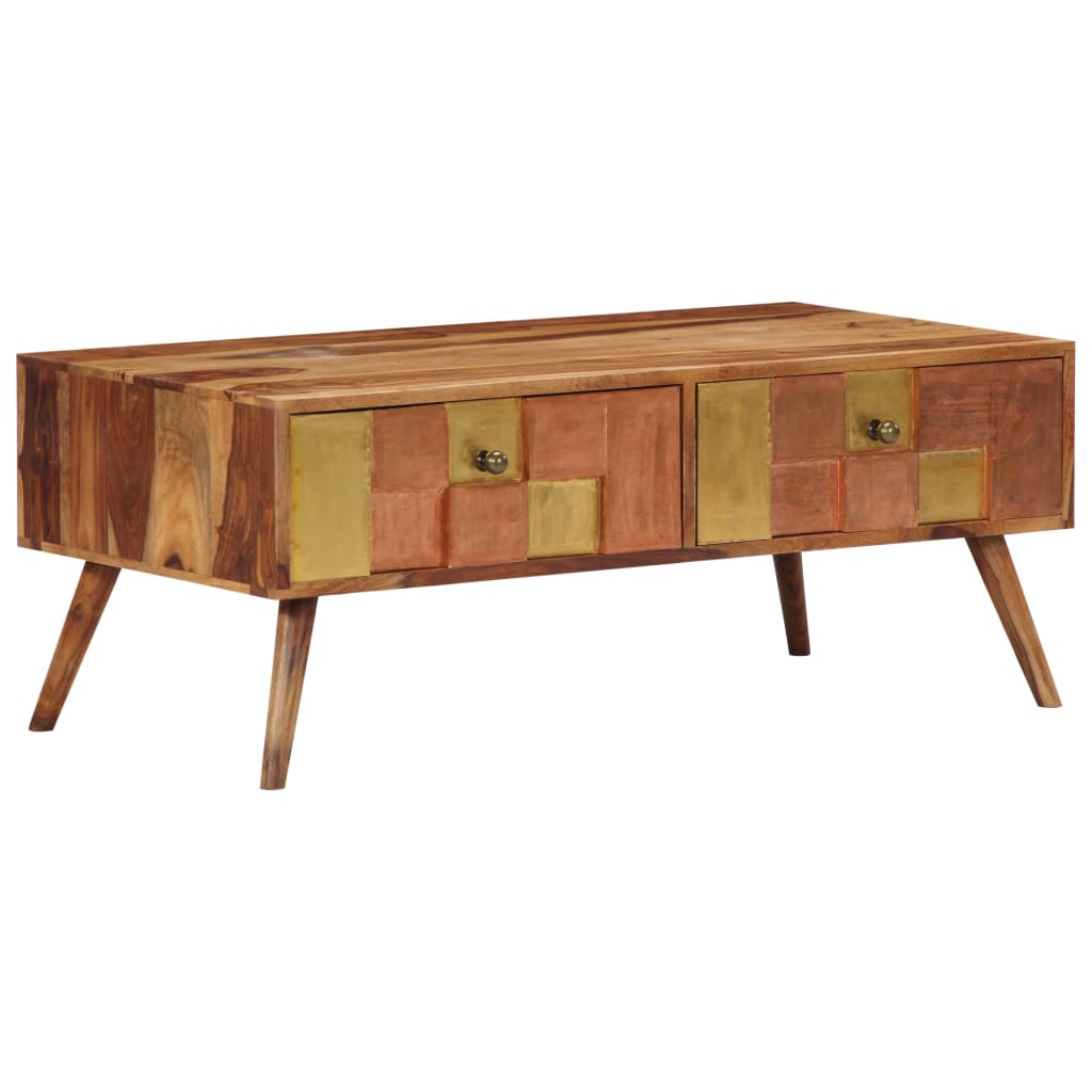 vidaXL Coffee Table 39.4"x19.7"x15.4" Solid Wood