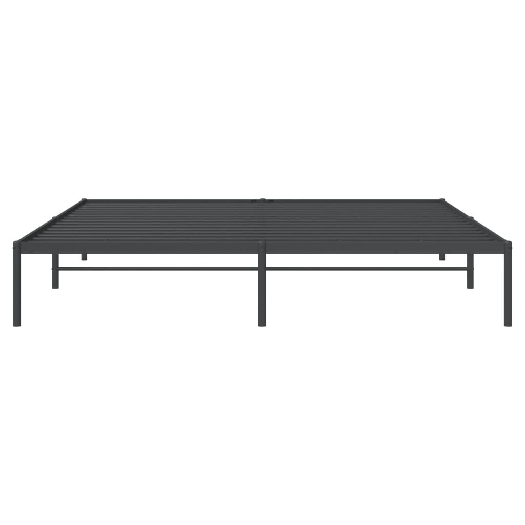 vidaXL Metal Bed Frame without Mattress Black 76"x79.9"