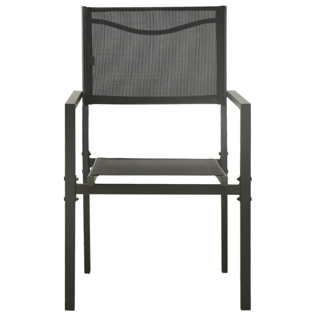 vidaXL Patio Chairs 2 pcs Textilene and Steel Black and Anthracite