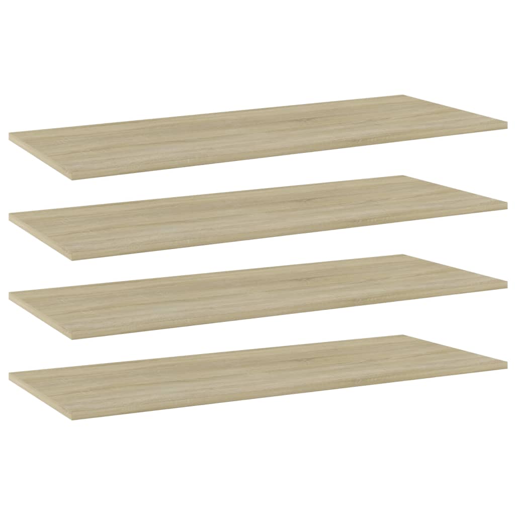 vidaXL Bookshelf Boards 4 pcs Sonoma Oak 39.4"x15.7"x0.6" Engineered Wood