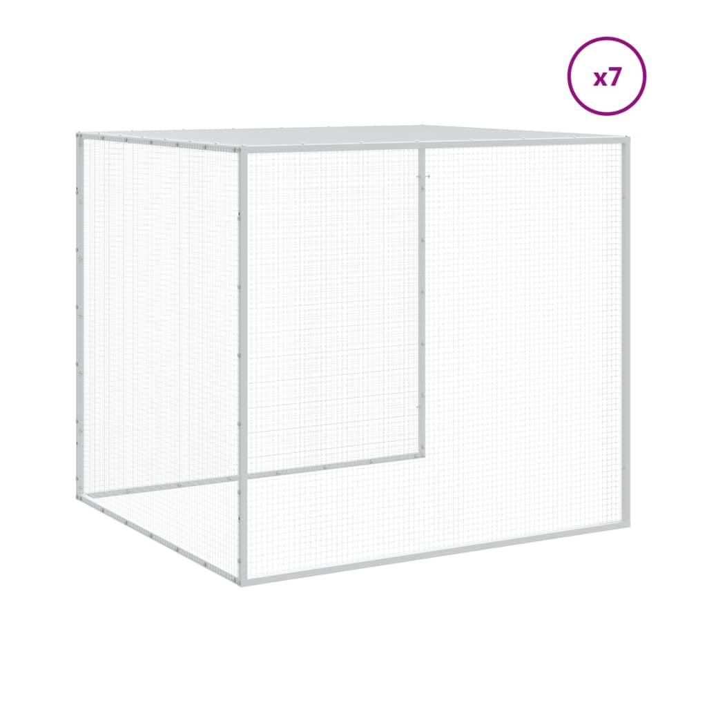 vidaXL Chicken Cage with Roof Anthracite 316.1"x38.6"x35.4" Galvanized Steel