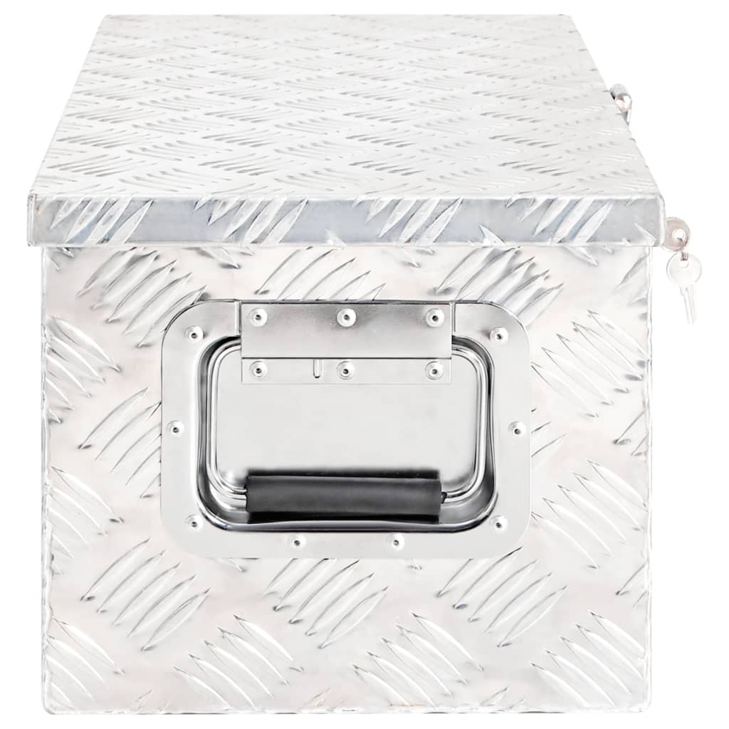 vidaXL Storage Box Silver 27.6"x12.2"x10.6" Aluminum