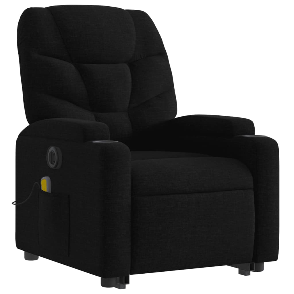 vidaXL Electric Stand up Massage Recliner Chair Black Fabric