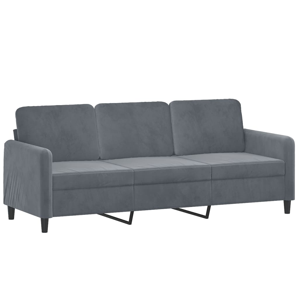 vidaXL 2 Piece Sofa Set with Pillows Dark Gray Velvet