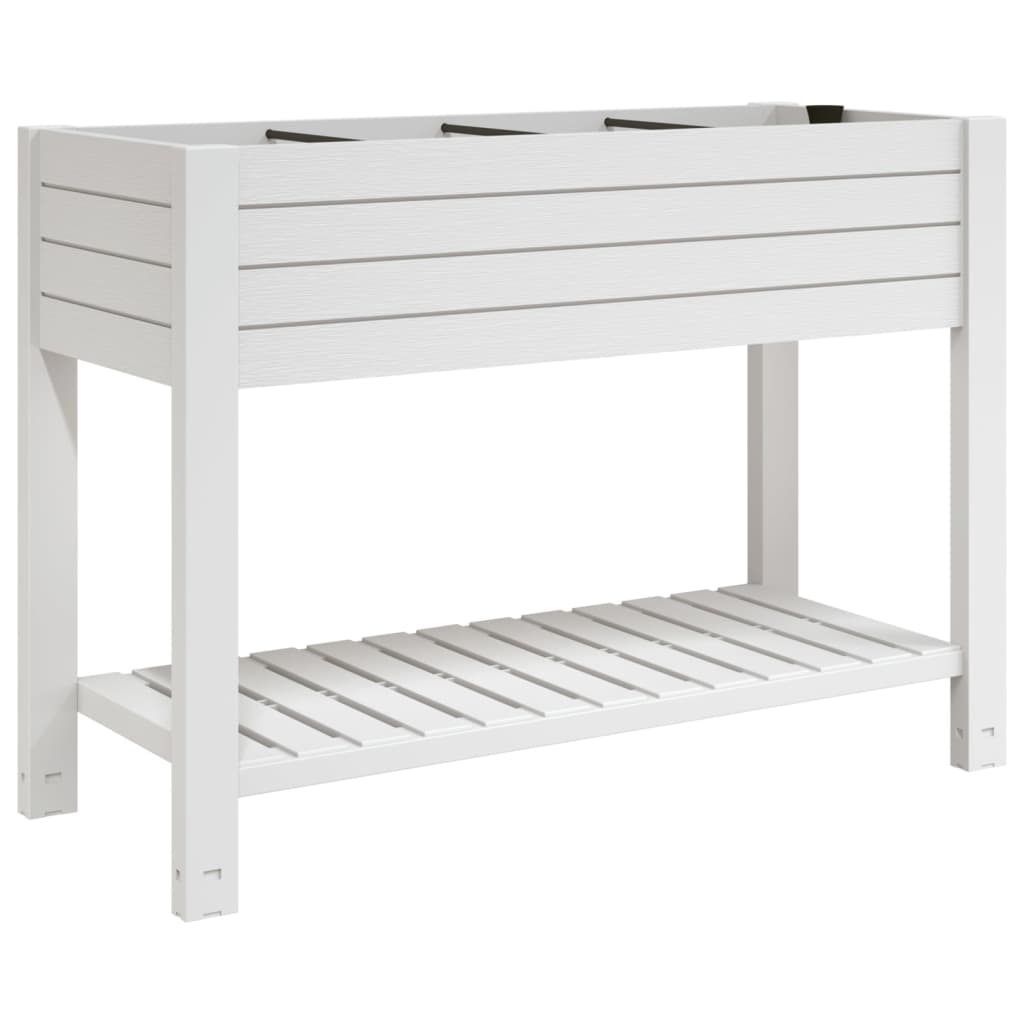 vidaXL Garden Raised Bed White 43.3"x17.7"x31.1" Polypropylene