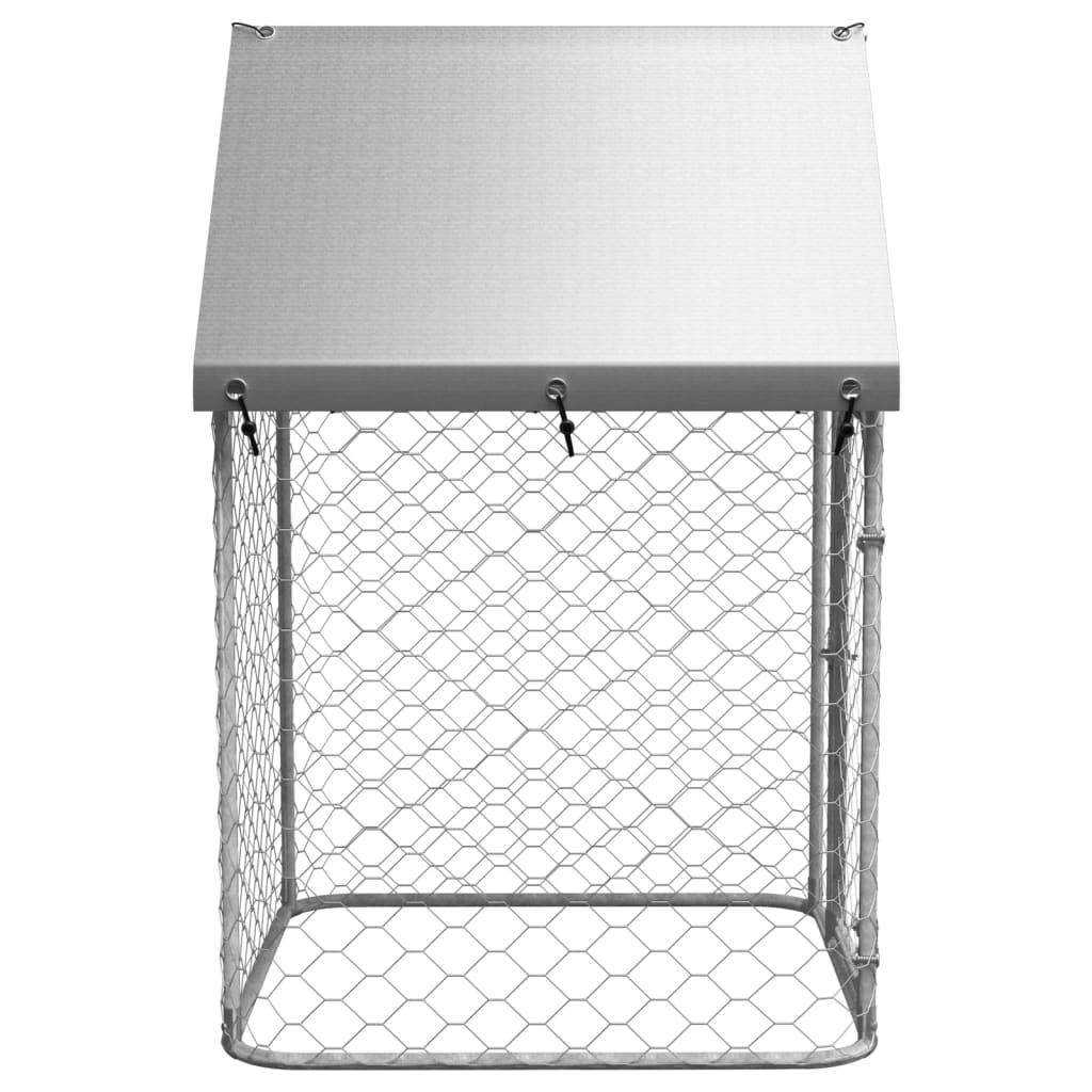 vidaXL Outdoor Dog Kennel with Roof 39.4"x39.4"x59.1"