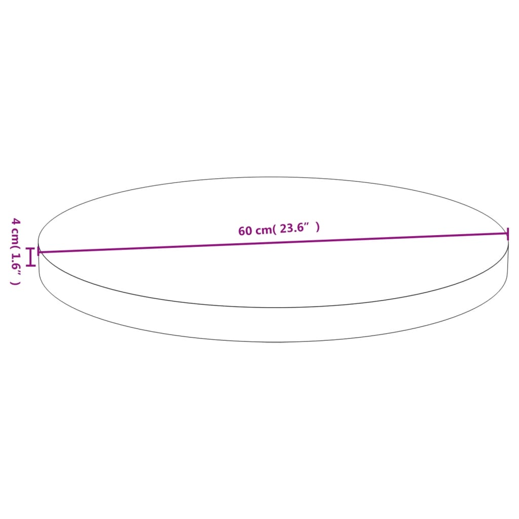 vidaXL Table Top Ø23.6"x1.6" Bamboo