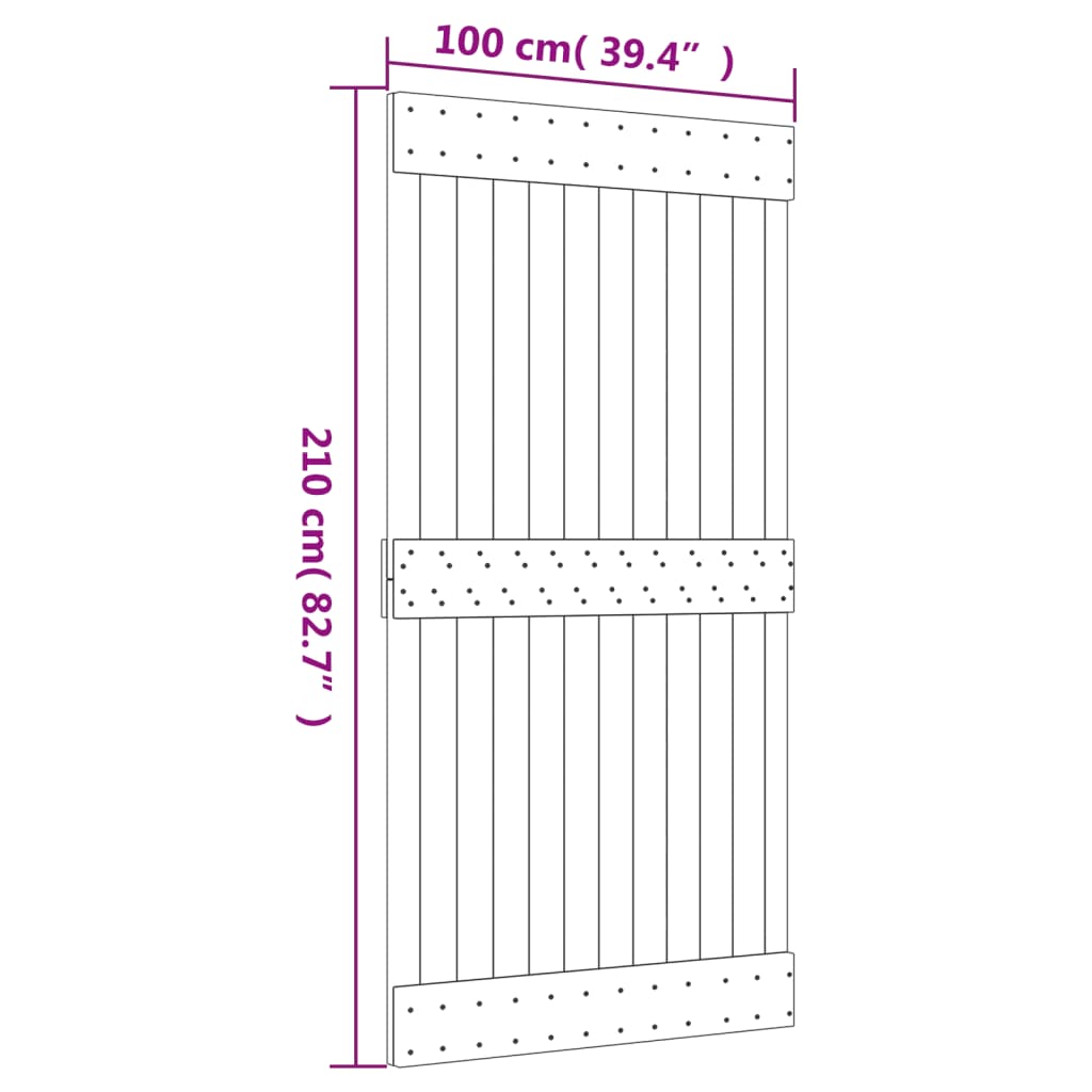 vidaXL Door NARVIK 39.4"x82.7" Solid Wood Pine