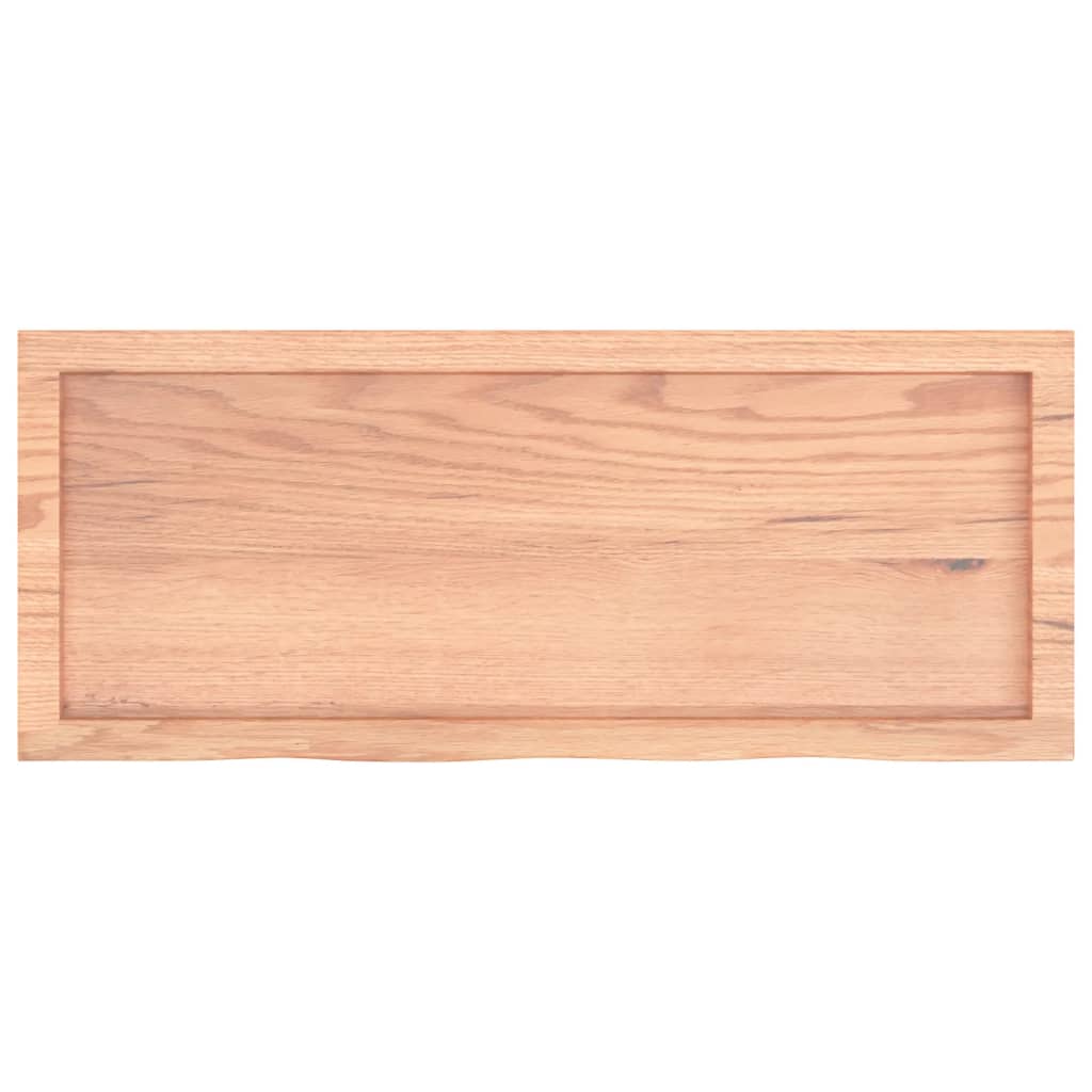 vidaXL Table Top Light Brown 39.4"x15.7"x(0.8"-2.4") Treated Solid Wood Oak