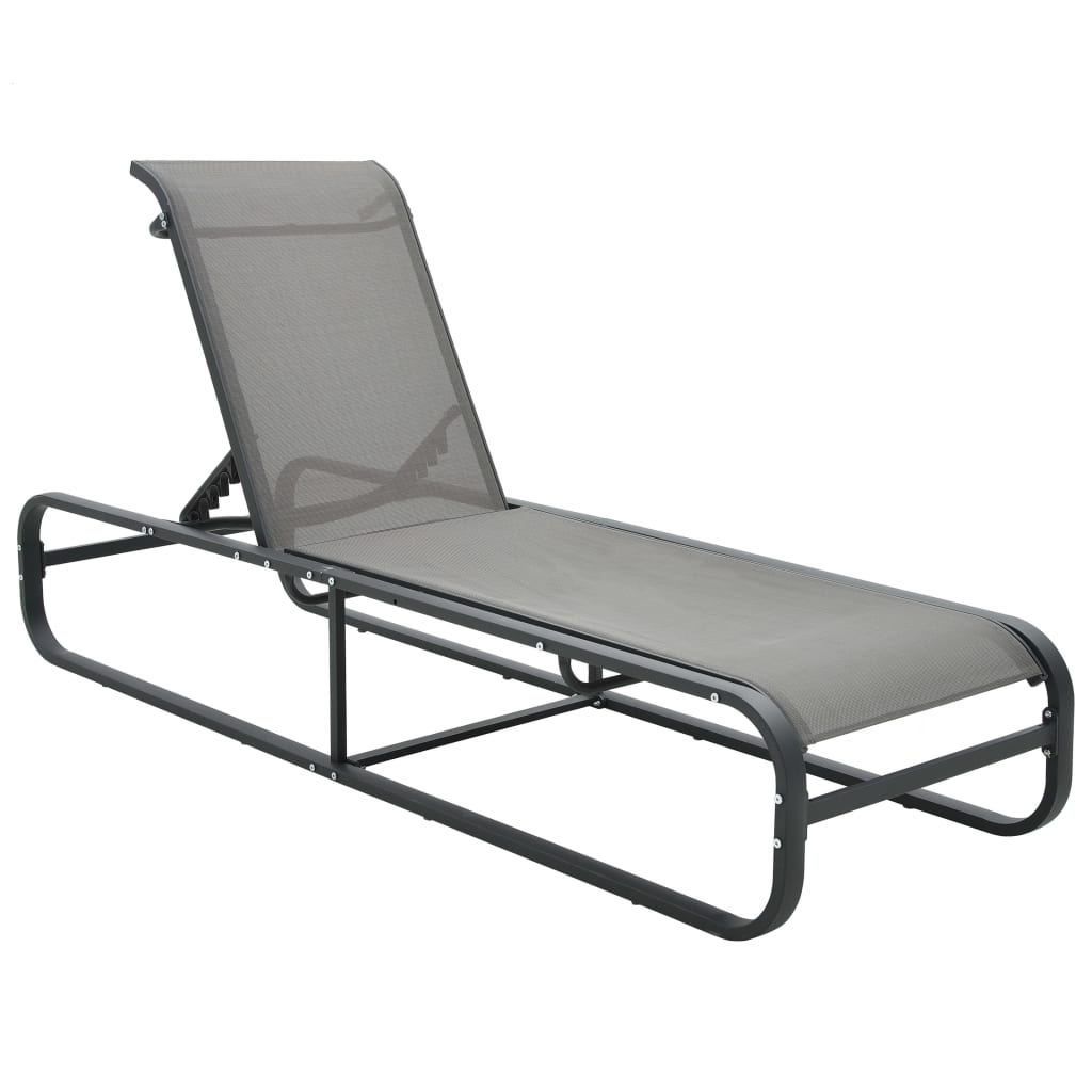 vidaXL Sun Lounger Aluminum and Textilene