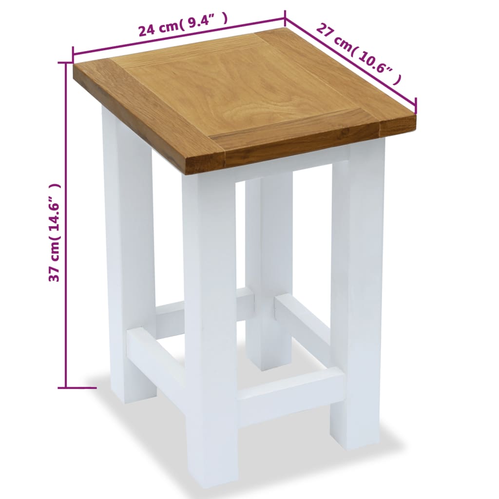 vidaXL End Table 10.6"x9.4"x14.6" Solid Oak Wood