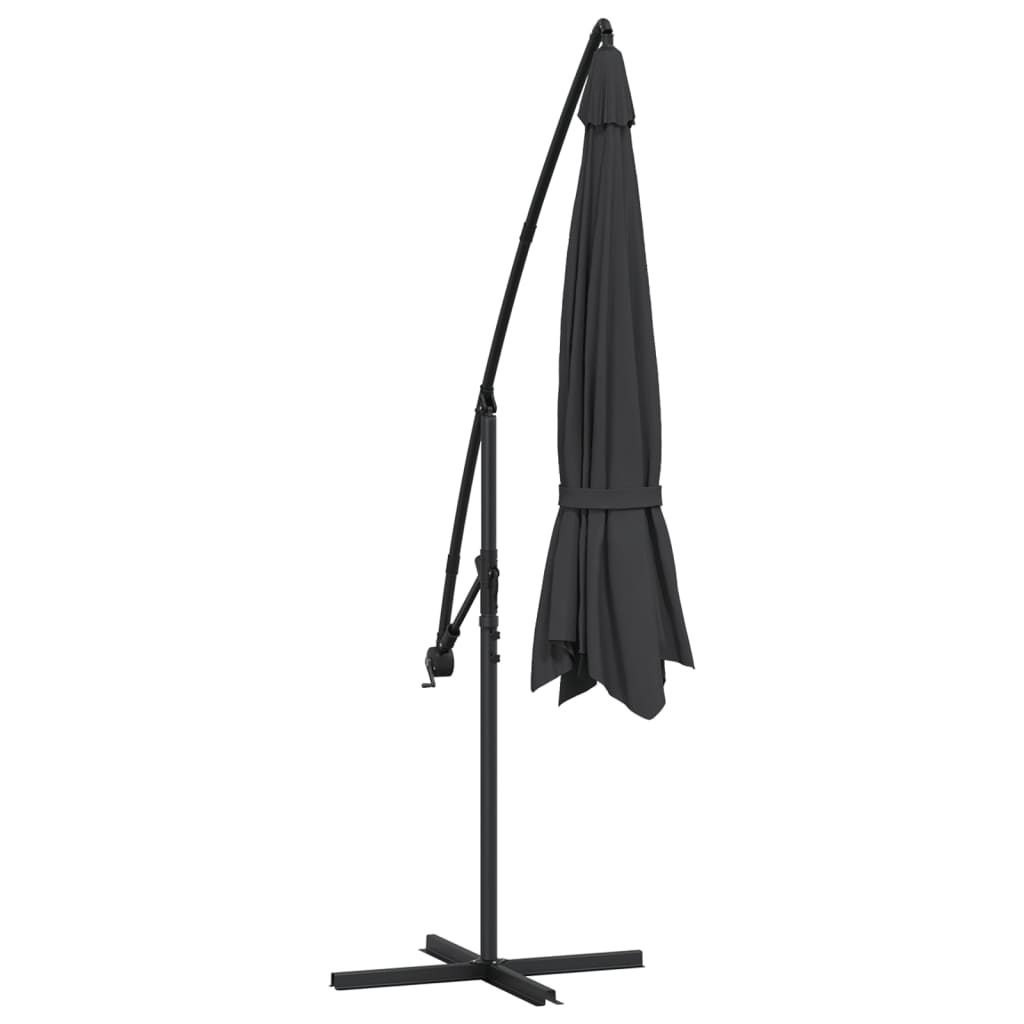 vidaXL Cantilever Garden Parasol with Aluminum Pole 137.8" Black