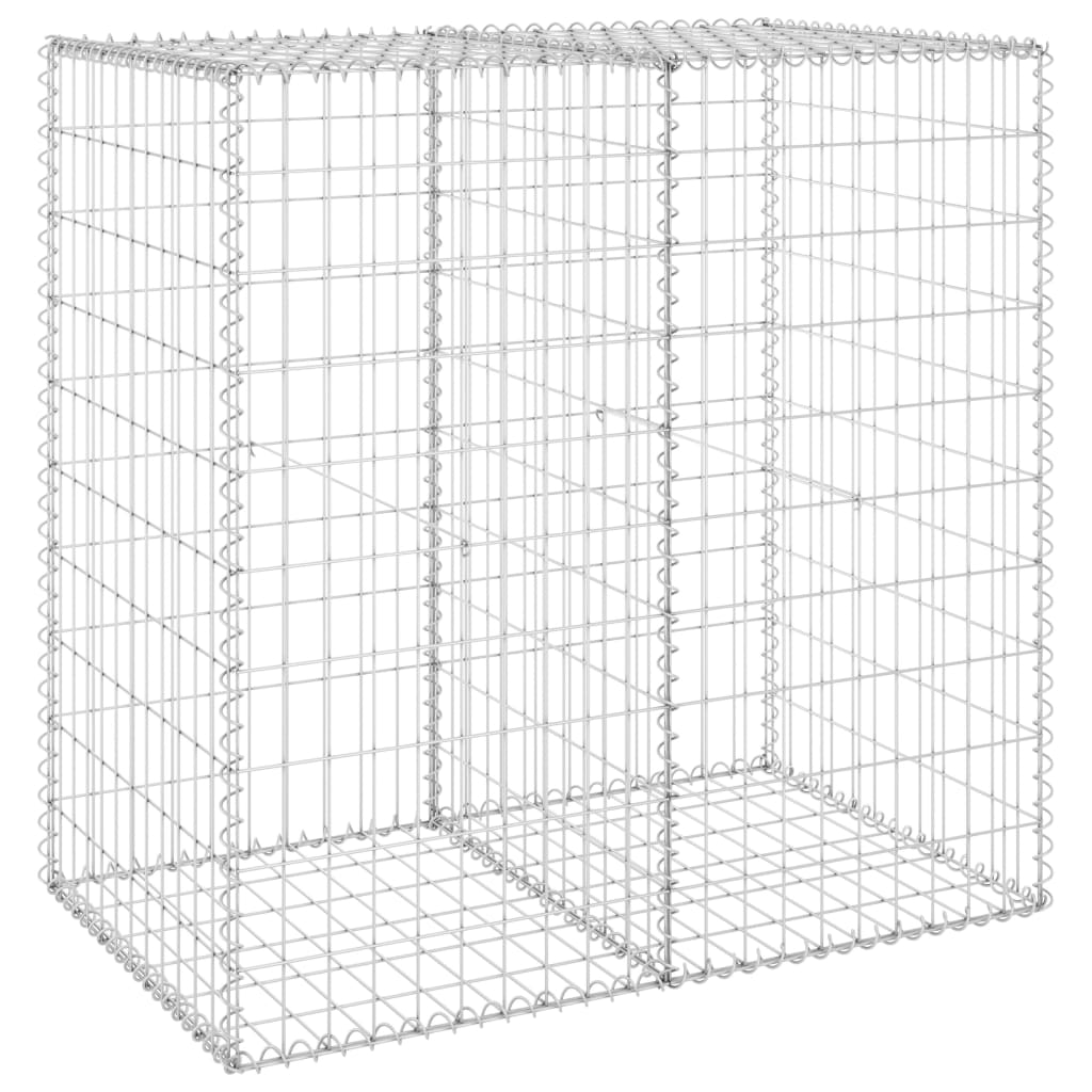 vidaXL Gabion Wall with Covers Galvanized Steel 39.4"x23.6"x39.4"