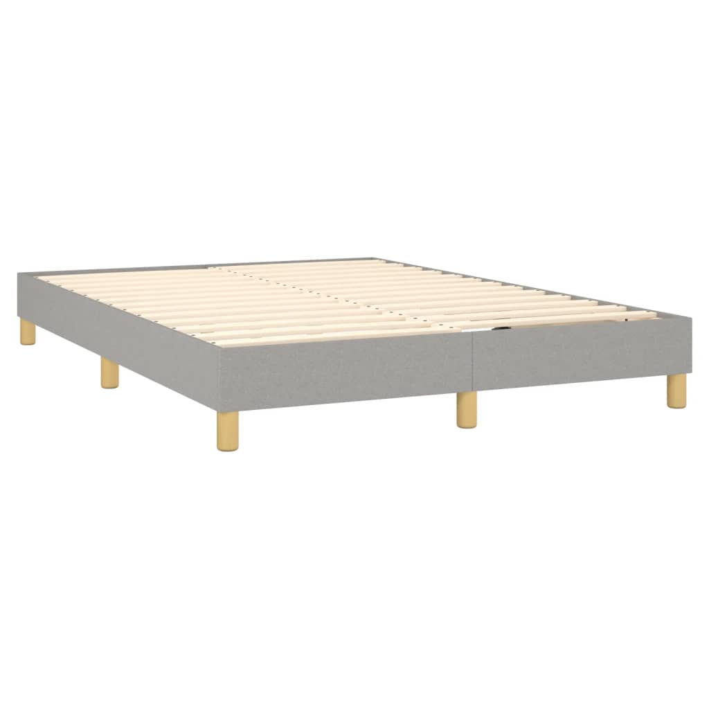 vidaXL Box Spring Bed with Mattress Light Gray Queen Fabric