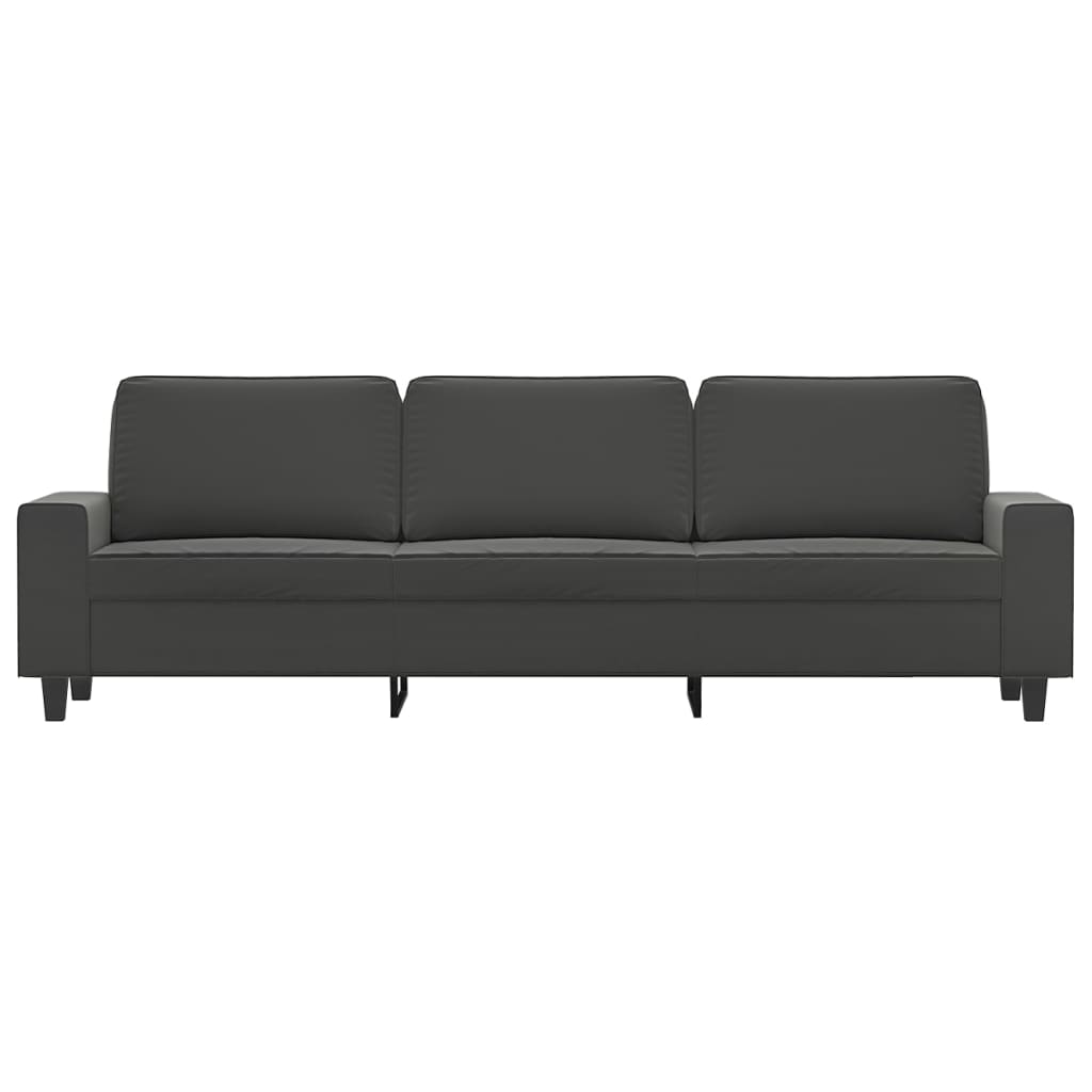 vidaXL 3-Seater Sofa Dark Gray 82.7" Microfiber Fabric