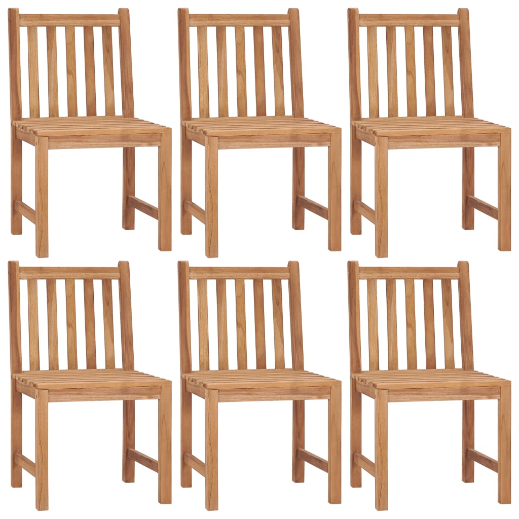 vidaXL Patio Chairs 6 pcs with Cushions Solid Teak Wood