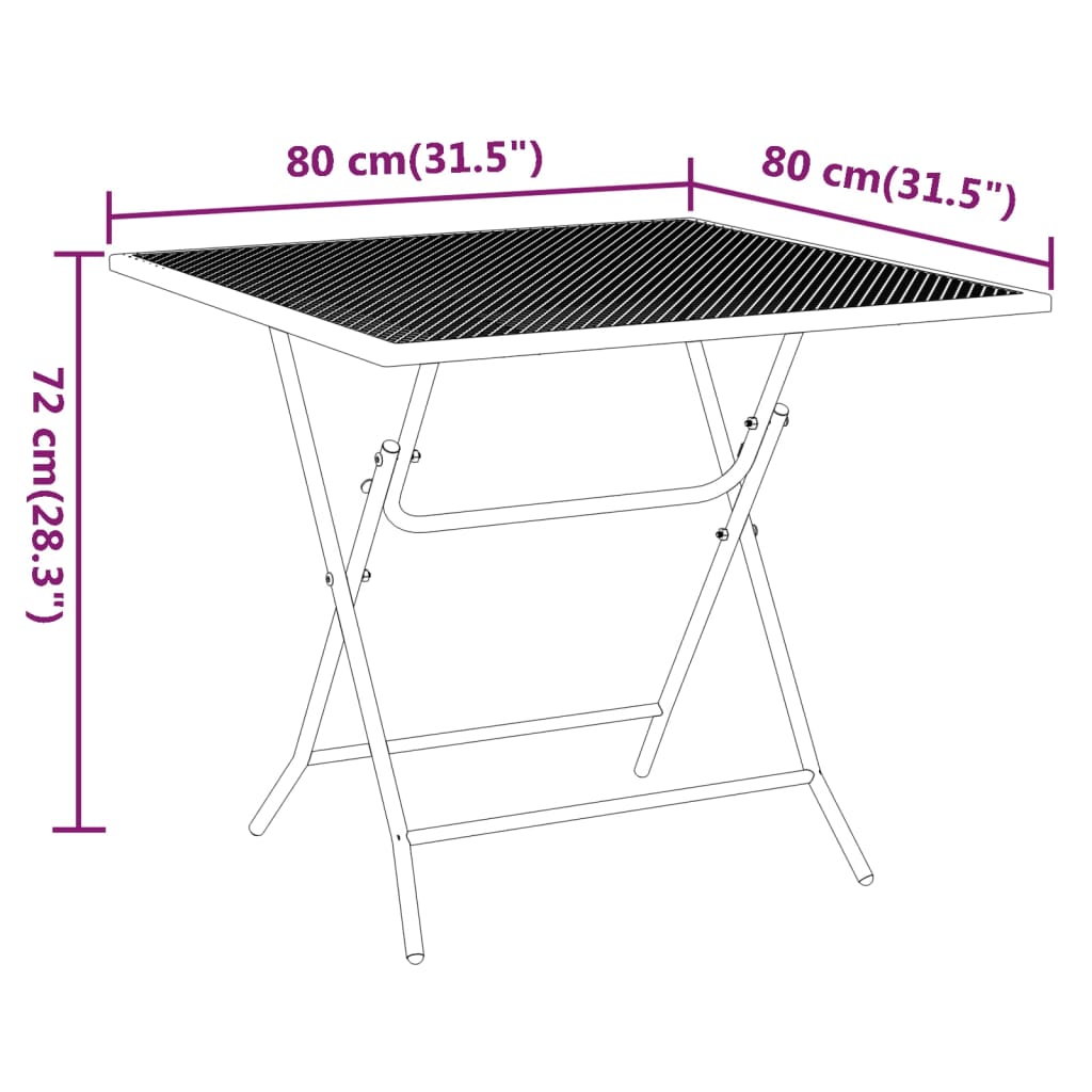 vidaXL 5 Piece Patio Dining Set Expanded Metal Mesh Anthracite