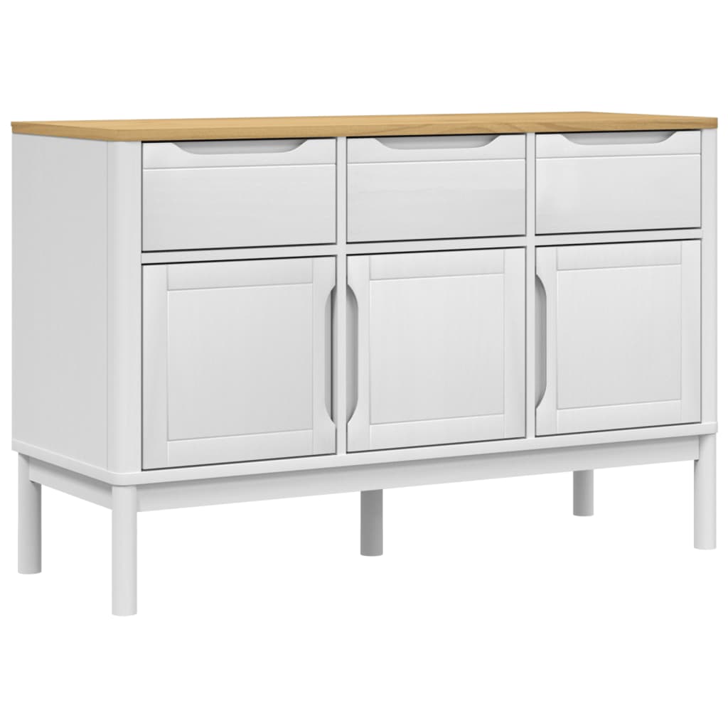 vidaXL Sideboard FLORO White 44.9"x16.9"x29.1" Solid Wood Pine