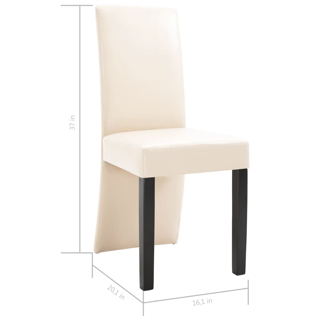 vidaXL Dining Chairs 4 pcs Cream Faux Leather