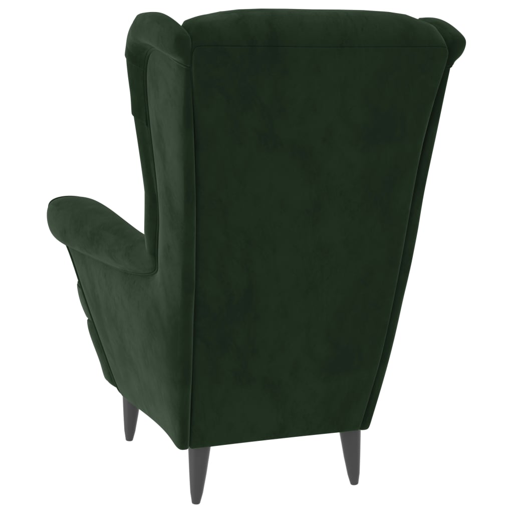 vidaXL Armchair Dark Green Velvet