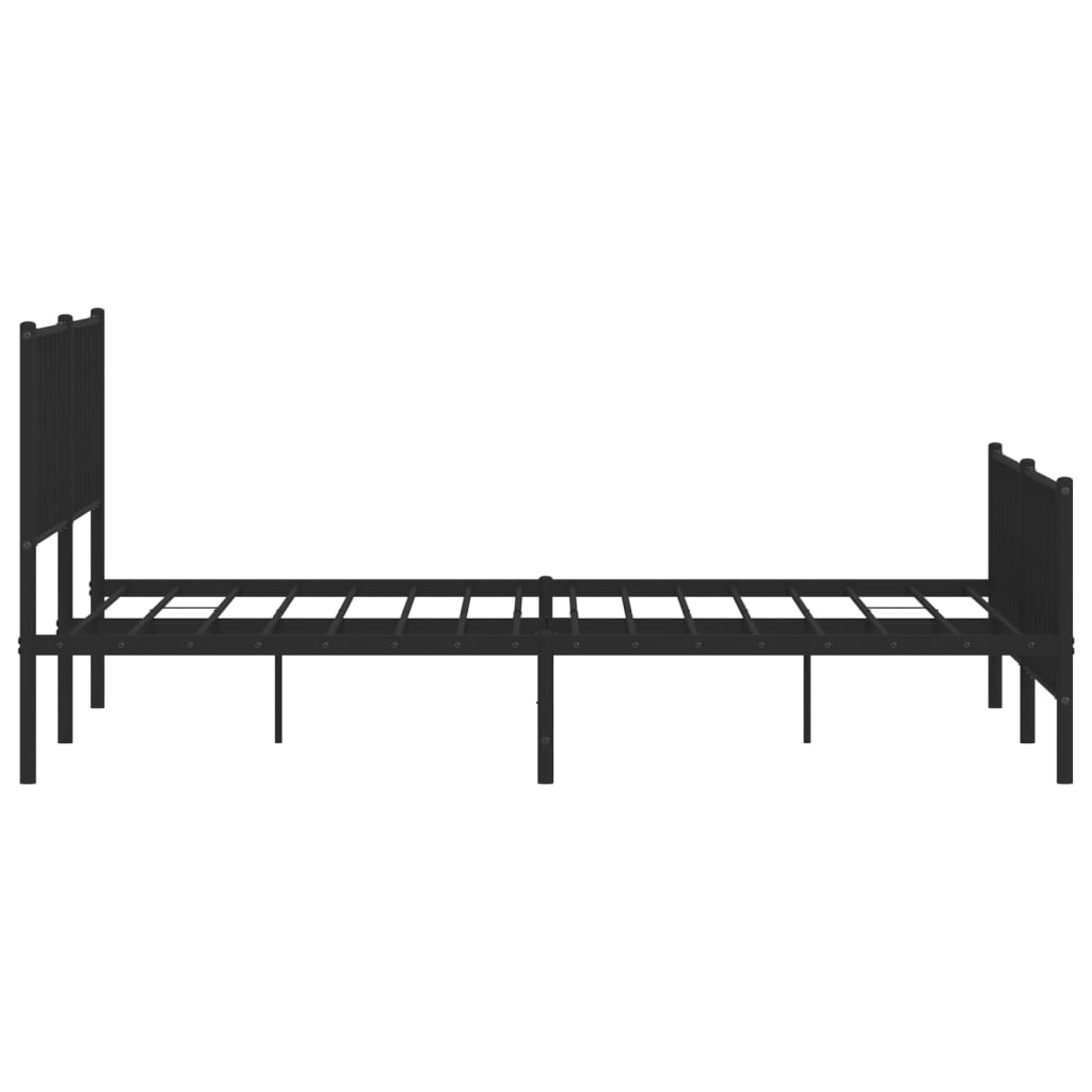 vidaXL Metal Bed Frame without Mattress with Footboard Black 76"x79.9"