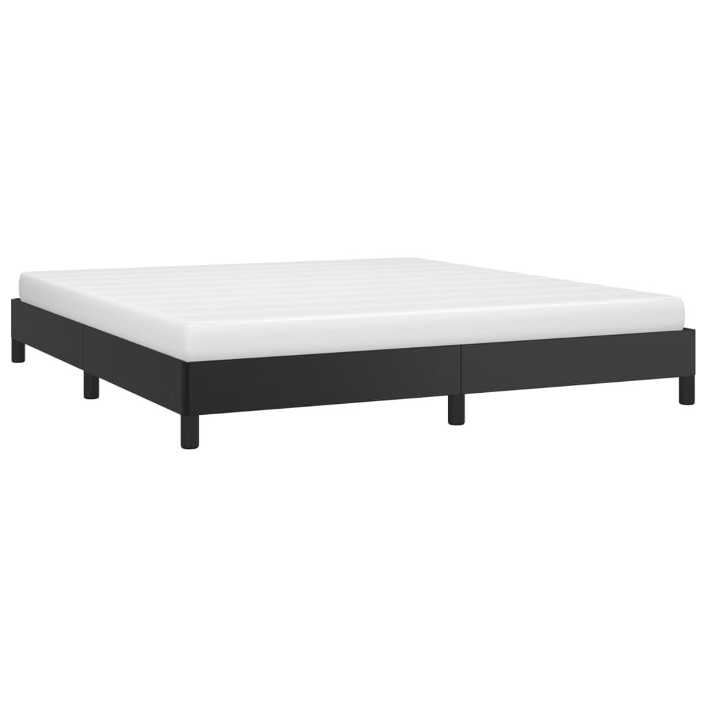 vidaXL Bed Frame without Mattress Black California King Faux Leather