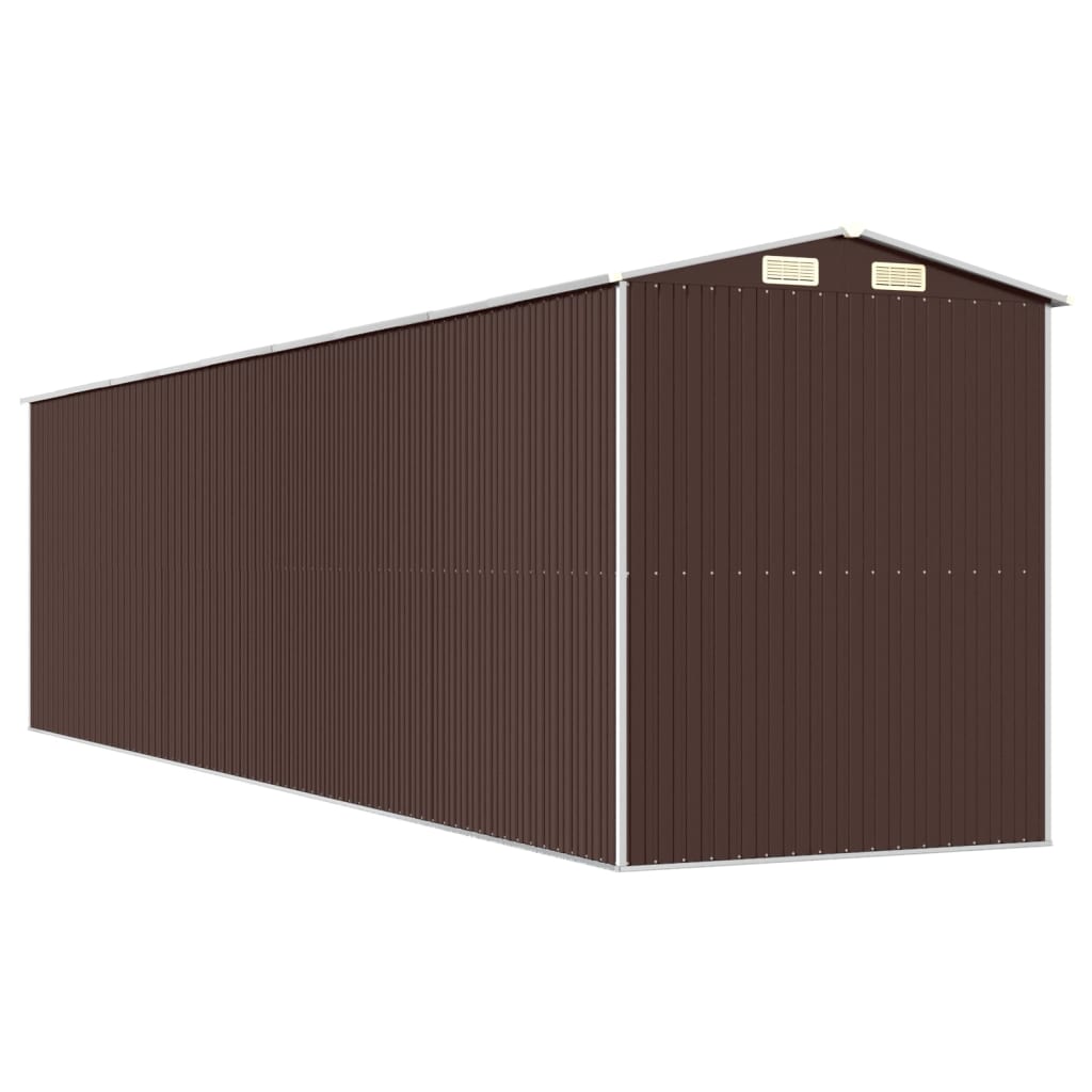 vidaXL Garden Shed Dark Brown 75.6"x303.9"x87.8" Galvanized Steel