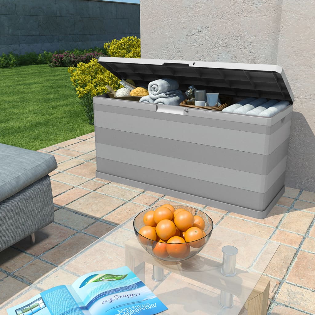 vidaXL Patio Storage Box Gray 46.1"x17.7"x22"