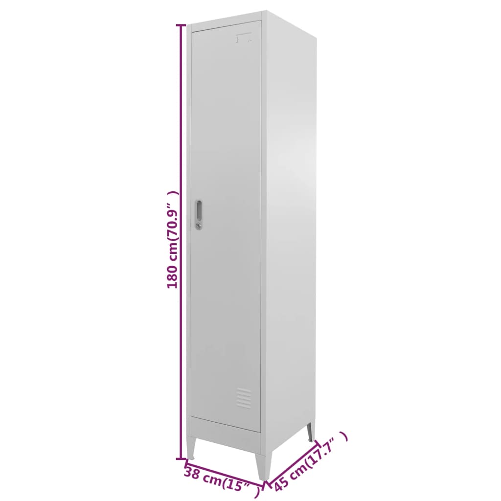 vidaXL Locker Cabinet 15"x17.7"x70.9"