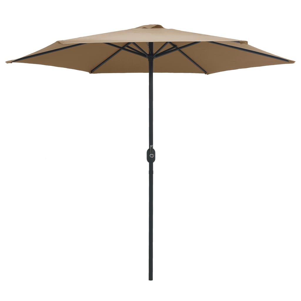 vidaXL Garden Parasol with Aluminum Pole 106.3"x96.9" Taupe