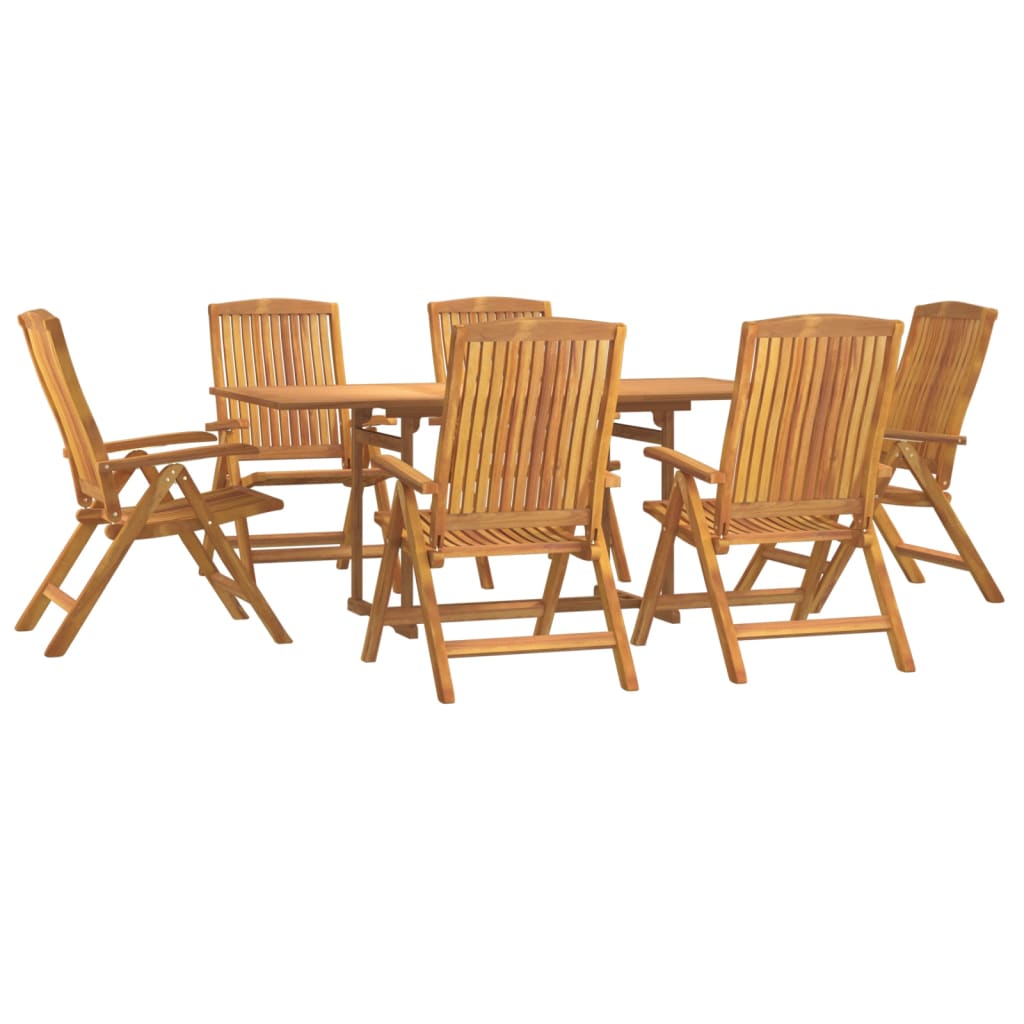 vidaXL 7 Piece Patio Dining Set Solid Wood Teak